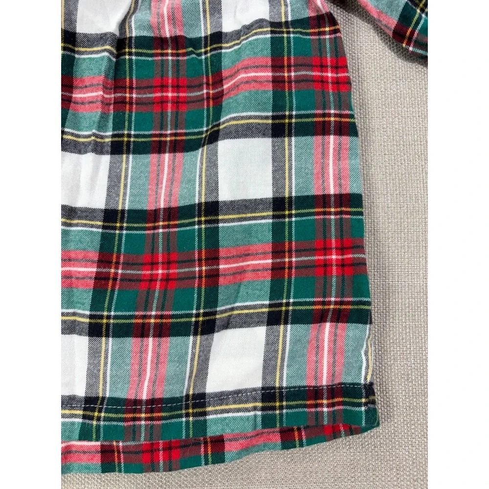 Carter's Girls Red Plaid Holiday Christmas Long Bell Sleeve Flannel Tunic Sz 5